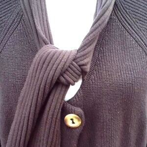 Talbots one button front sweater with self…